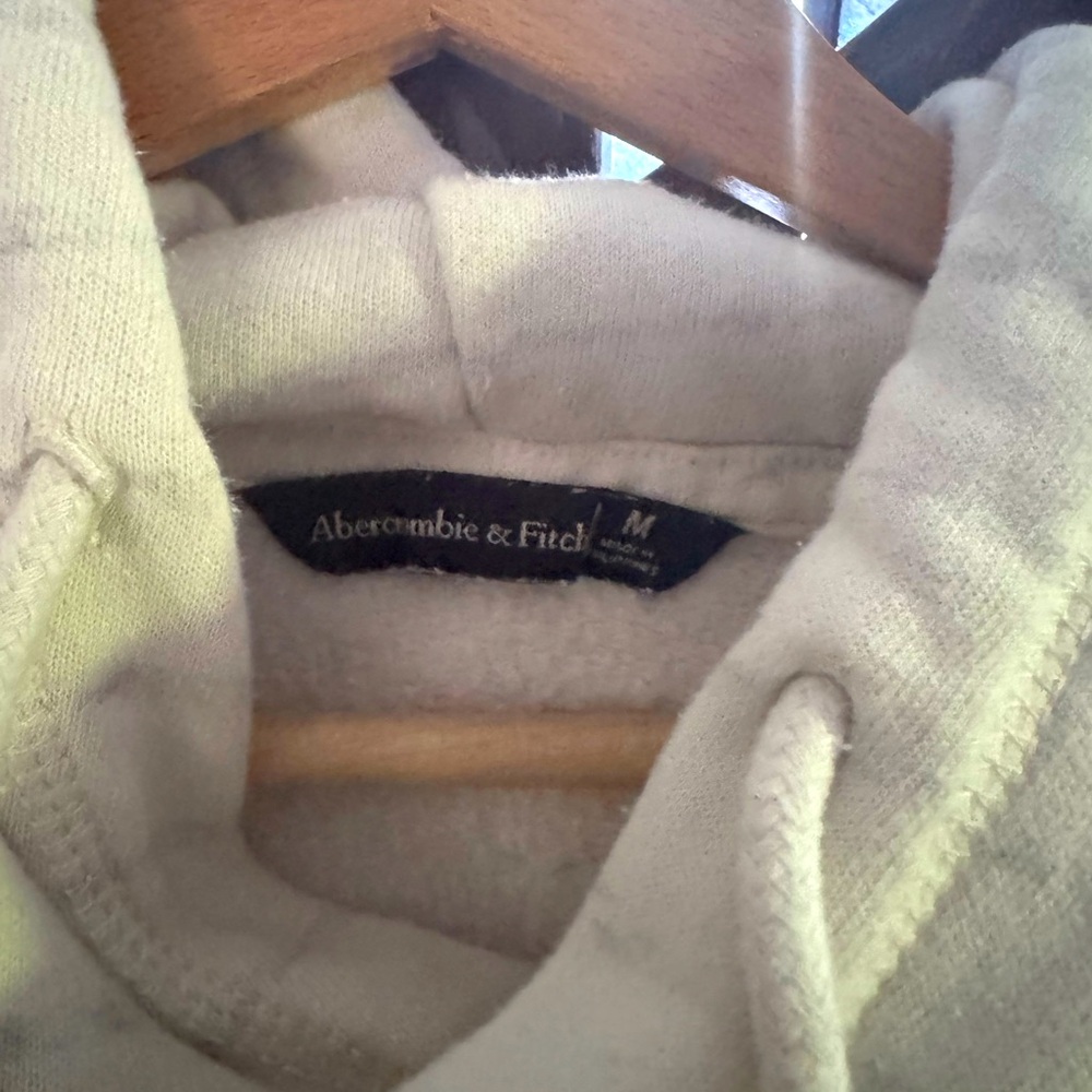 Abercrombie and Fitch cropped white hoodie